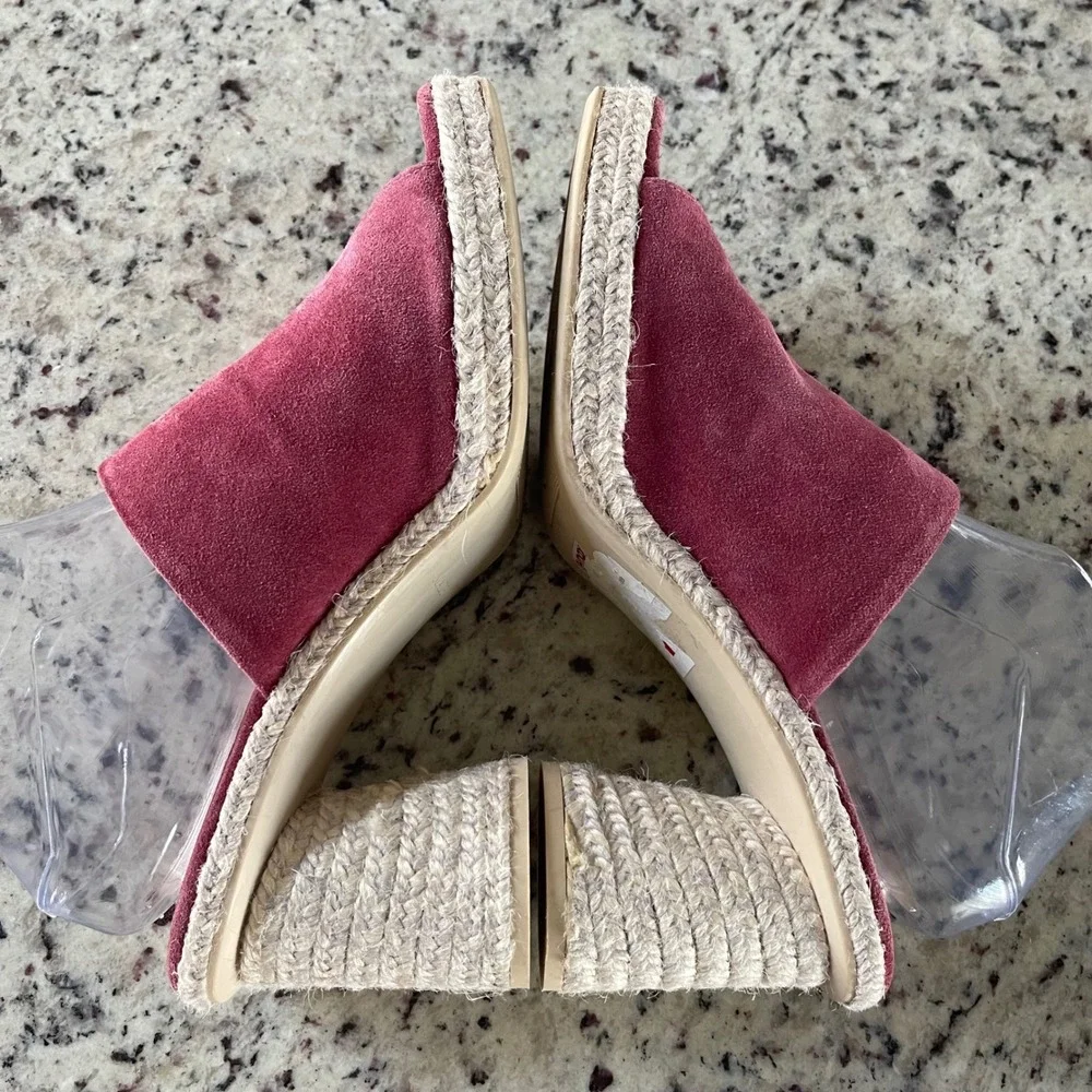 Gaimo Colette Espadrille Mule Women 41 Dark Ant Rose‎ Suede Sq Peep Toe Spain